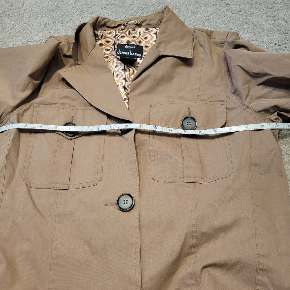 Dennis Basso Tan Belted Trench Coat Utility